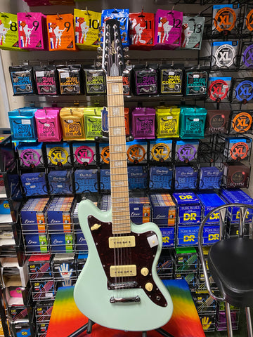 Revelation RJT60-12 M string electric guitar in sea foam green