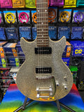 Aria Pro II PE electric guitar with bigsby in silver flake - S/H