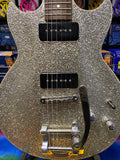 Aria Pro II PE electric guitar with bigsby in silver flake - S/H