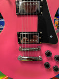 Indie LP style guitar in deepest matt pink finish S/H