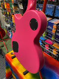 Indie LP style guitar in deepest matt pink finish S/H