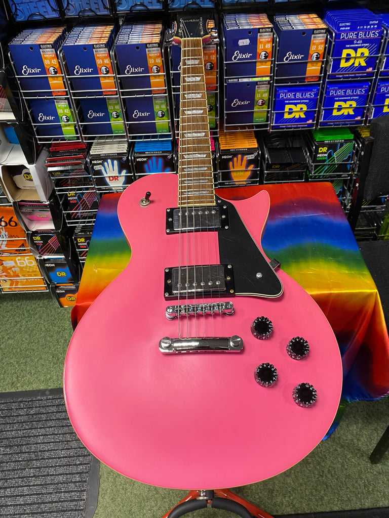 Indie LP style guitar in deepest matt pink finish S/H