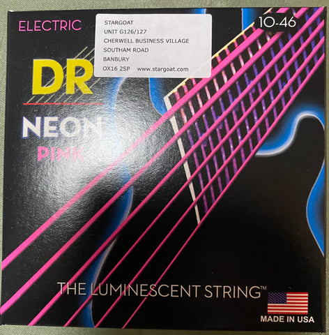 DR Neon NPE-10 pink electric guitar strings 10-46
