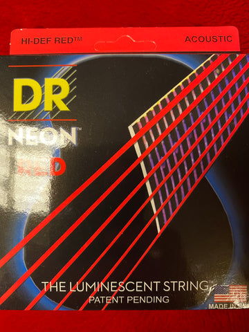DR Neon NRA-11 red coated acoustic guitar strings 11-50