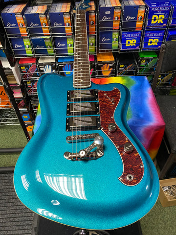 Italia Modena Challenge electric guitar in metallic turquoise - Made in Korea