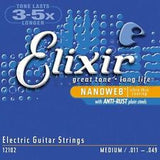 Elixir 12102 Nanoweb coated medium electric guitar strings 11-49 (2 PACKS)