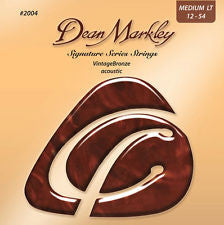 Dean Markley signature series 2004 vintage bronze acoustic guitar strings 12-54 gauge (2 PACKS)