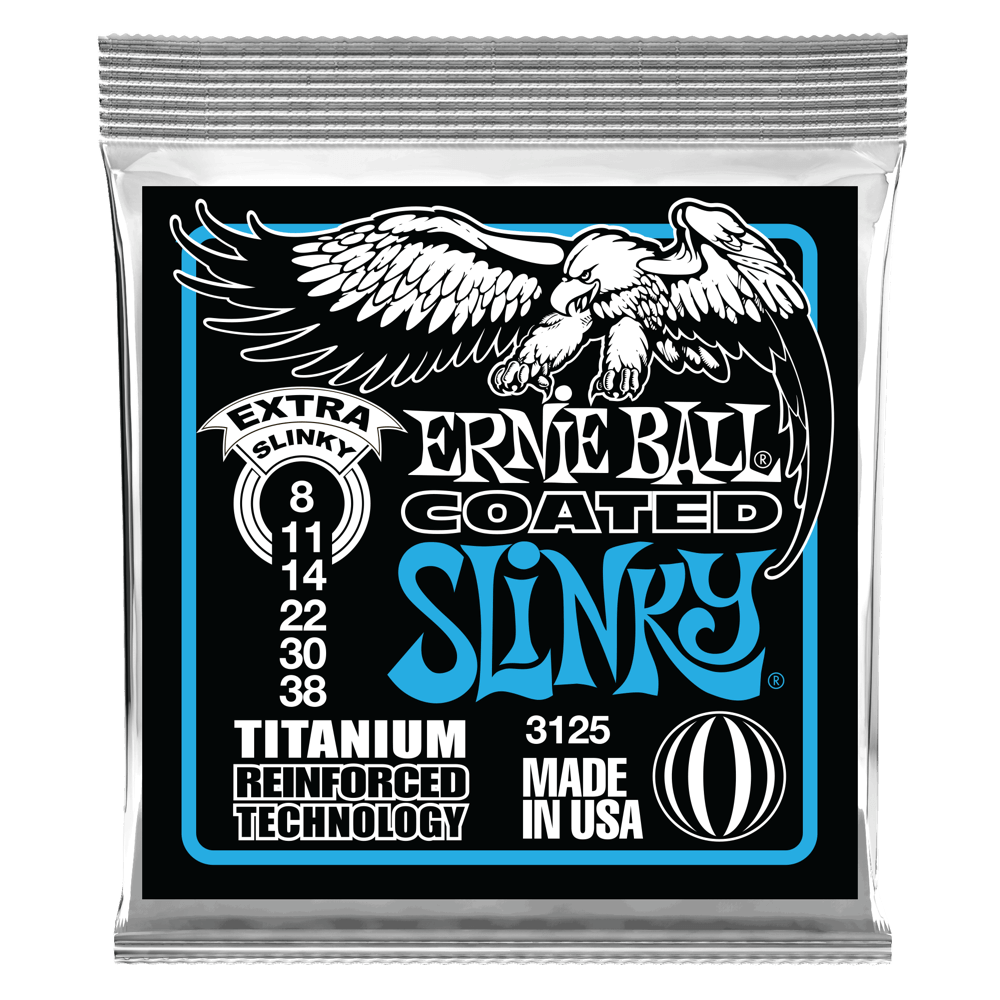 Ernie Ball 3125 Extra Slinky 8-38 coated electric guitar strings titanium reinforced (3 PACKS)