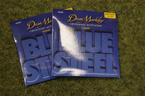 Dean Markley 2036 Blue Steel phosphor bronze acoustic strings 12-54 (2 PACKS)