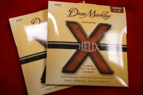 Dean Markley #2083 13-56 medium gauge helix acoustic guitar strings (2 PACKS)