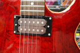 Shine electric guitar with quilted top in red - Made in Korea S/H