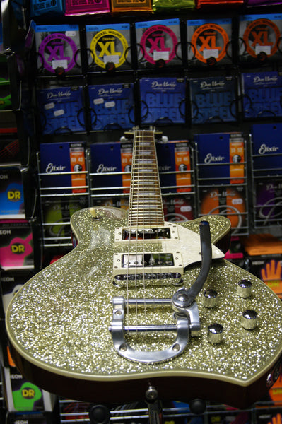 Aria Pro II M650T electric guitar with bigsby in silver