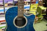 Ovation CC024 electro acoustic guitar in quilted aqua finish - Made in Korea S/H