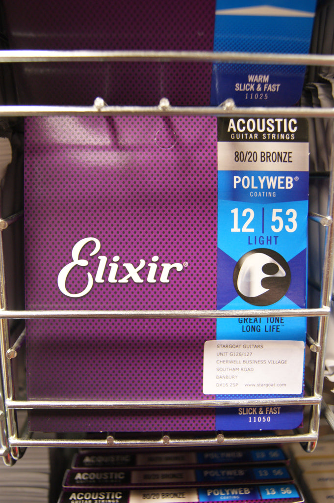 Elixir 11050 Polyweb 12-53 light acoustic guitar strings (5 PACKS)