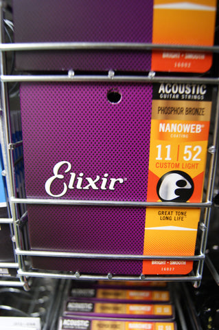 Elixir Nanoweb E16027 92/8 Phosphor Bronze Acoustic Strings Custom Light 11-52