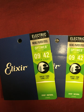 Elixir 19002 Optiweb coated electric guitar strings 9-42 (2 PACKS)