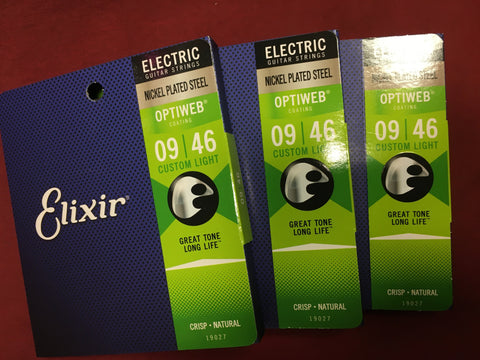 Elixir 19027 Optiweb coated electric guitar strings 9-46 (3 PACKS)