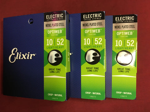 Elixir 19077 Optiweb coated electric guitar strings 10-52 (3 PACKS)