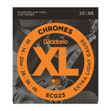 D'Addario ECG23 flatwound XL Chromes 10-48 electric guitar strings (2 PACKS)