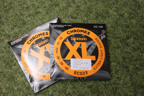 D'Addario ECG23 flatwound XL Chromes 10-48 electric guitar strings (2 PACKS)