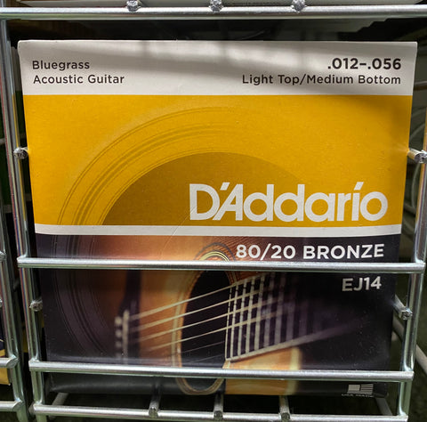 D'Addario EJ14 Bluegrass 12-56 acoustic guitar strings