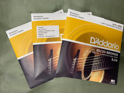 D'Addario EJ14 acoustic guitar strings 12-56 (3 PACKS)