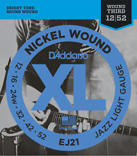 D Addario EJ21 jazz light 12 52 electric guitar strings STARGOAT