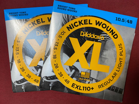 D'Addario EXL110+ regular light plus (ten and a half gauge) electric guitar strings (2 PACKS)