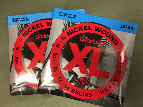 D'Addario EXL145 12-54 heavy gauge electric guitar strings (2 PACKS)