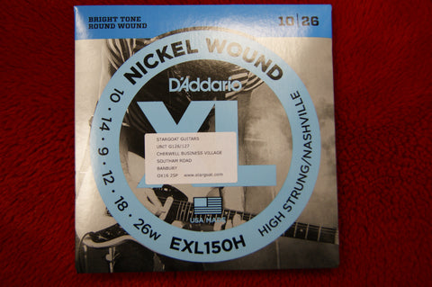D'Addario EXL150H high strung/Nashville tuning nickel wound electric guitar strings 10.14.09.12.18.26