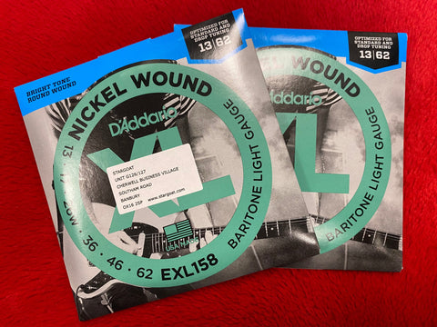 D'Addario EXL158 baritone light electric guitar strings 13-62 (2 PACKS)
