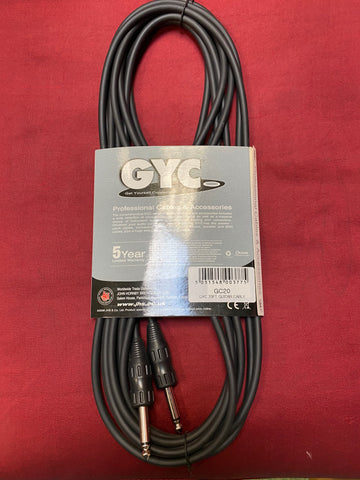 Guitar Lead GC20 by GYC 20ft 6m straight ends black