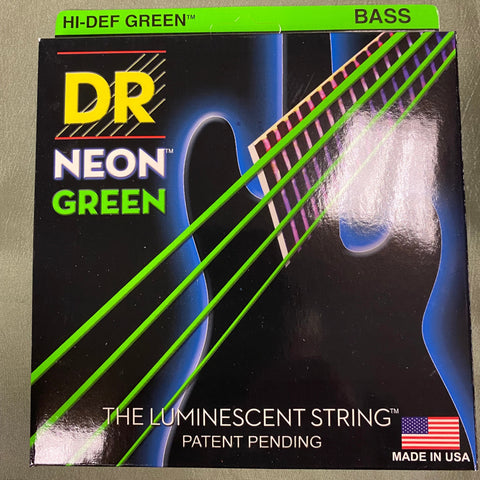 DR Neon NGB-40 green luminous light bass guitar strings 40-100