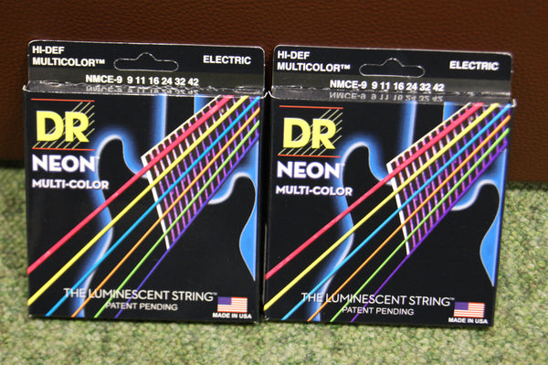 DR Neon NMCE9 multi colour electric guitar strings 9 42 long life