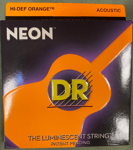 DR Neon NOA-12 orange coated acoustic guitar strings 12-54