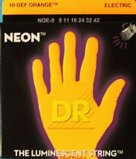 DR Neon NOE-9 Orange coated electric guitar strings 9-42