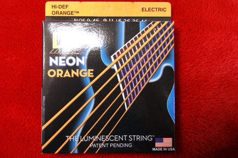 DR Neon NOE9-46 reflective orange electric guitar strings 9-46