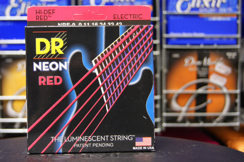 DR Neon NRE-9 red coated electric guitar strings 9-42 (2 PACKS)