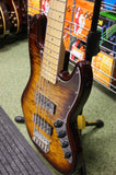 Revelation RBN 5 string bass guitar in quilted maple dark sunburst
