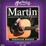 Martin M535 phosphor bronze acoustic guitar strings 11-52 custom light (3 PACKS)