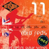 Rotosound R11 medium electric guitar strings 11-48 - (3 PACKS) Made in England - Includes an extra top E string free!