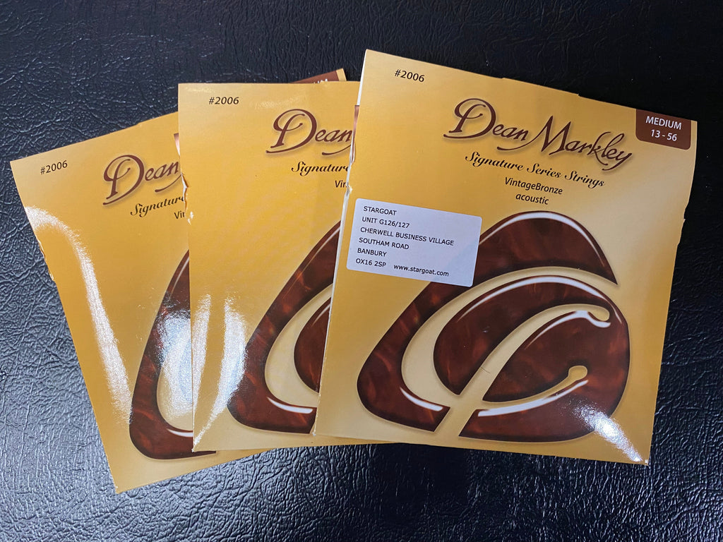 Dean Markley signature series 2006 vintage bronze 13-56 medium acoustic guitar strings (3 PACKS)