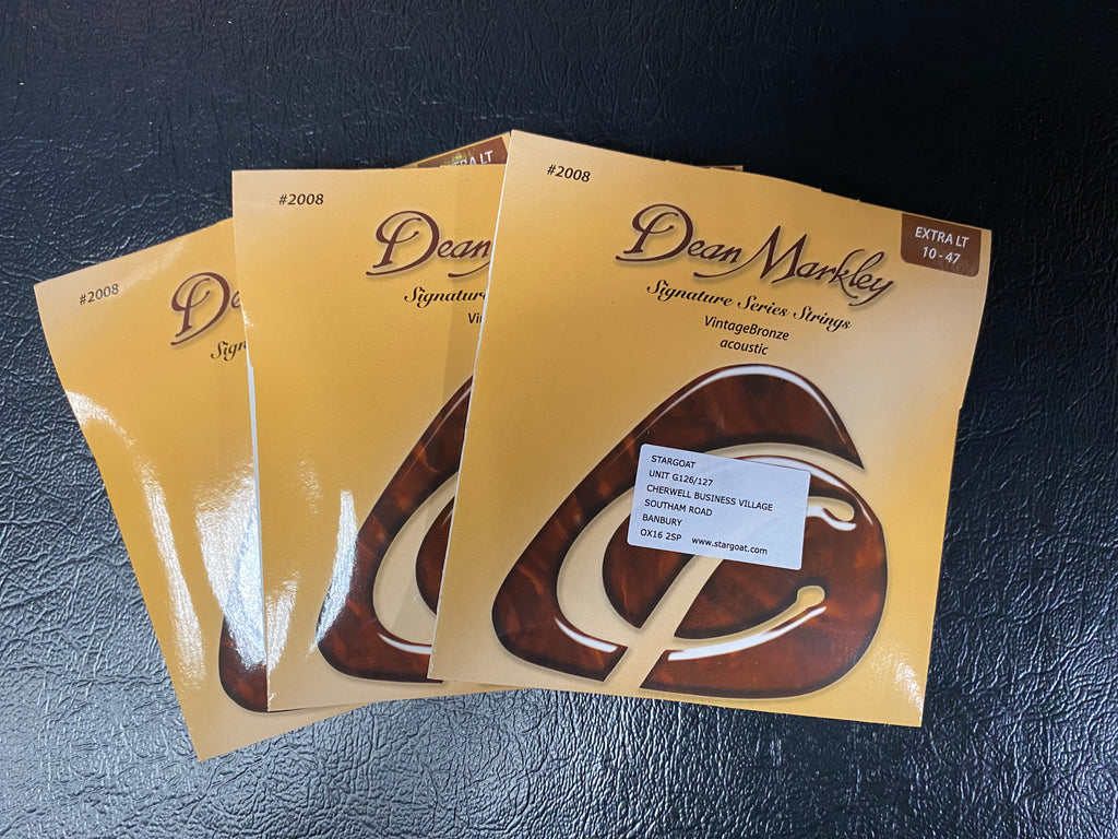 Dean Markley 2008 signature series extra light 10-47 vintage bronze acoustic guitar strings (3 PACKS)