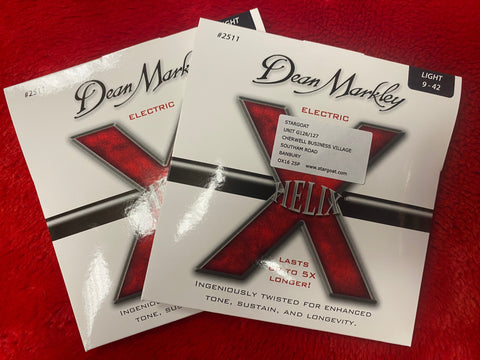 Dean Markley 2511 Helix 9-42 light electric guitar strings (2 PACKS)