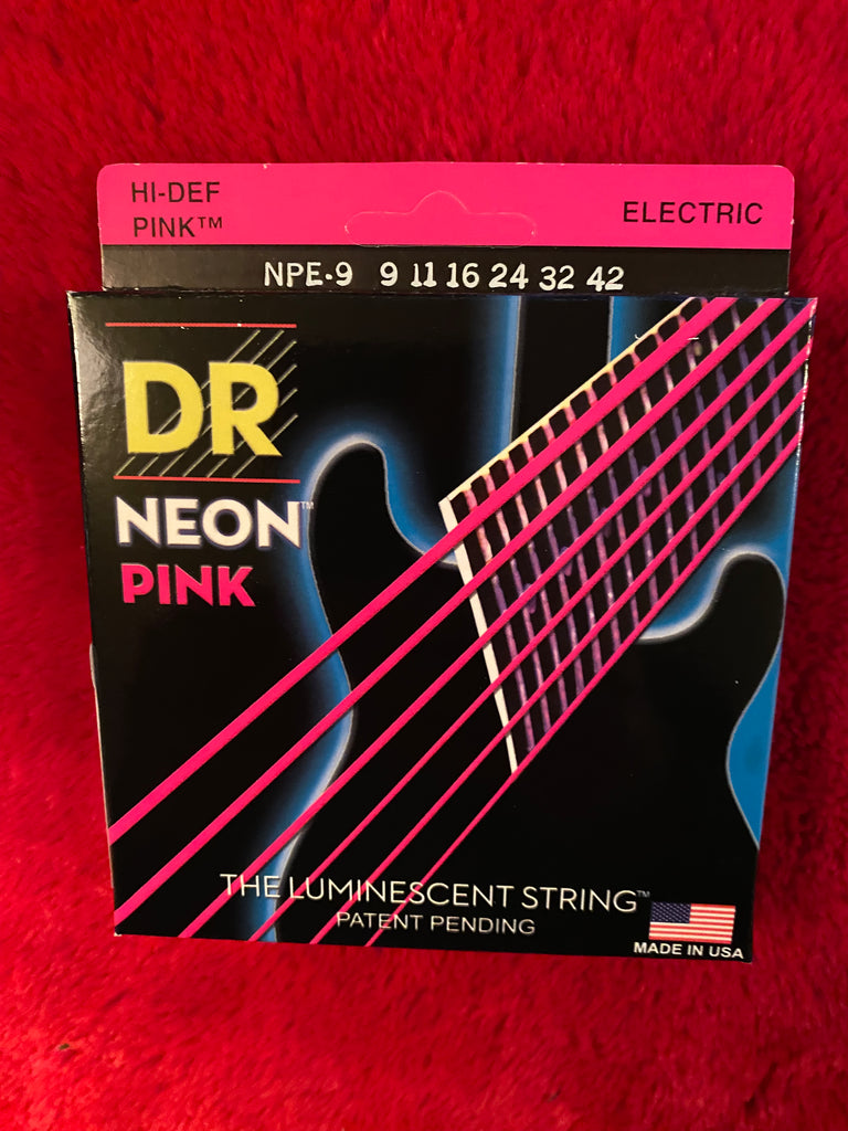 DR Neon NPE-9 Pink coated electric guitar strings 9-42