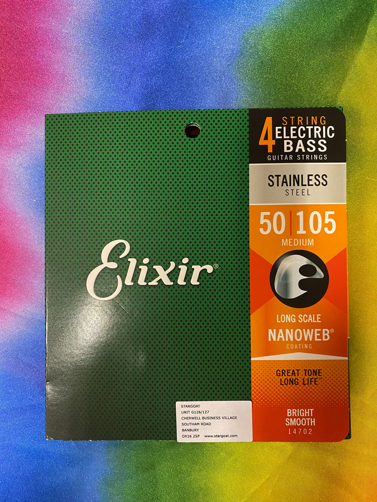 Elixir 14702 Nanoweb stainless steel bass guitar strings 50-105