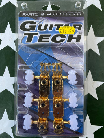 Guitar Tech GT415 Set of 6 tuners for classical guitar Gold