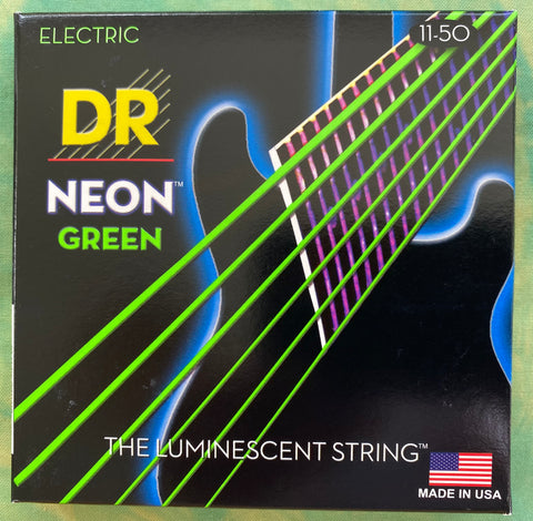 DR Neon NGE-11 Green coated electric guitar strings 11-50