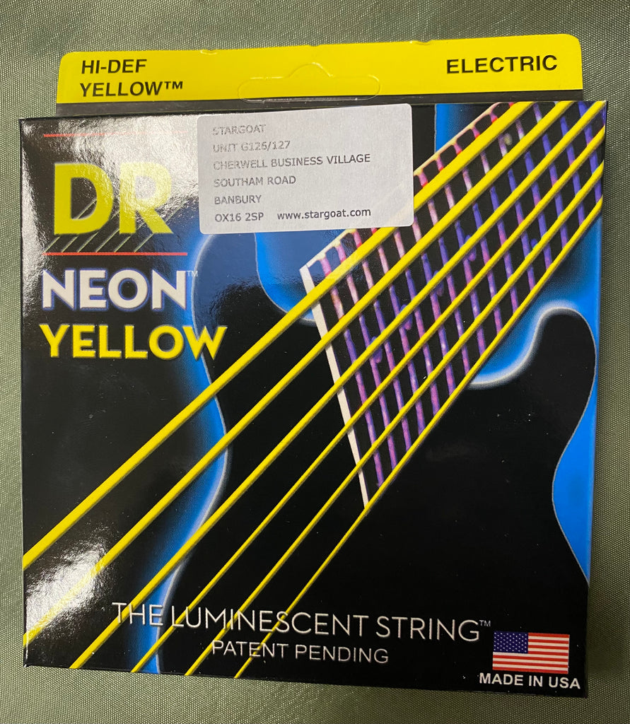 DR Neon NYE-946 Yellow coated electric guitar strings 9-46