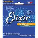 Elixir 12027 Nanoweb custom light 009-046 electric guitar strings (2 PACKS)